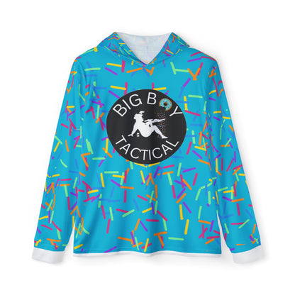 Blue Sprinkle-Men's Sports Warmup Hoodie (AOP)