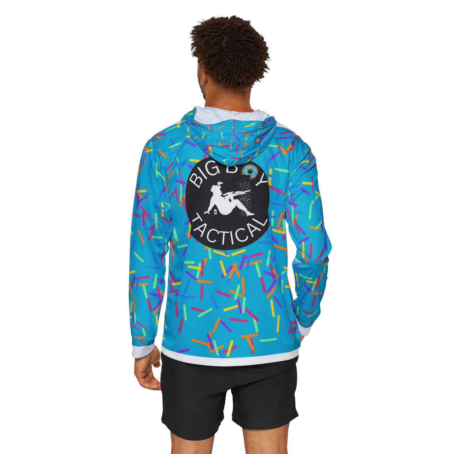 Blue Sprinkle-Men's Sports Warmup Hoodie (AOP)